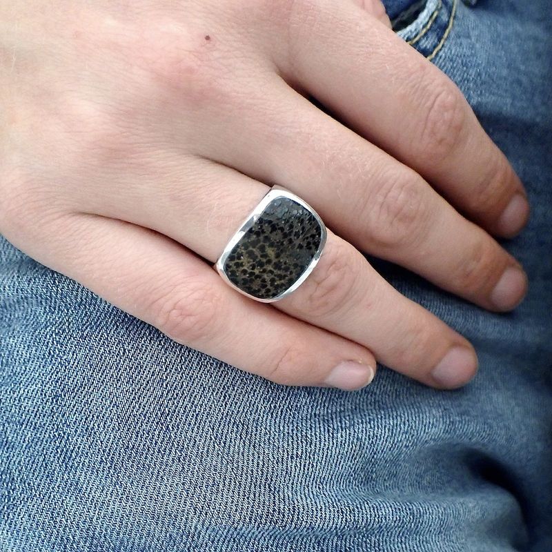 Image 2 of Silver ring with wood