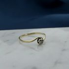 Image 6 of Gold solitaire ring with diamond; 0.07 ct.