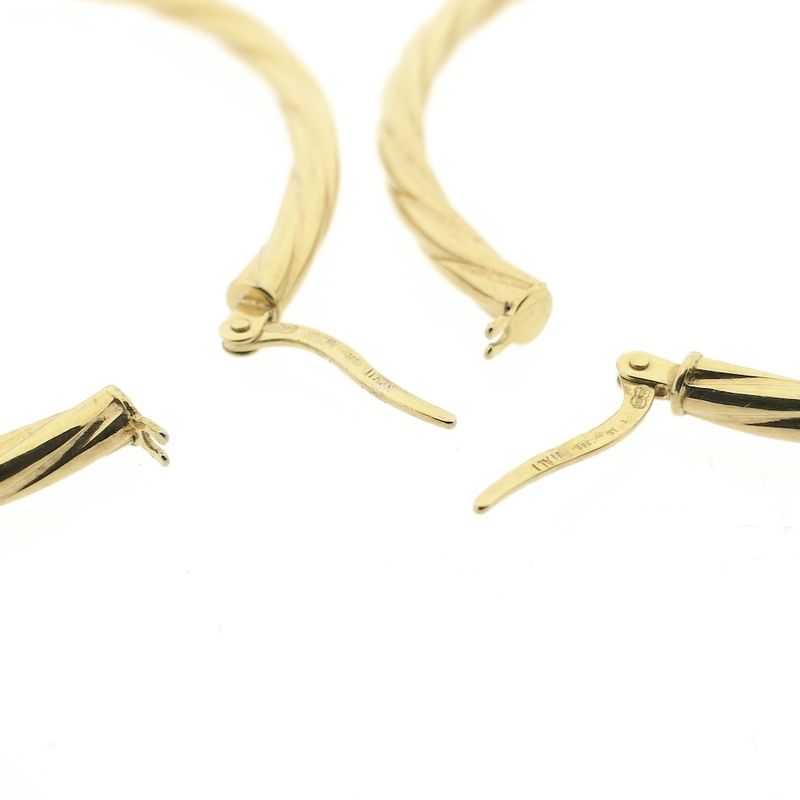 Image 5 of Gold twisted earrings | Ø 54.5 mm