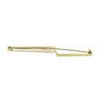 Image 11 of Two-tone gold long narrow brooch with diamonds; 0.15 ct.