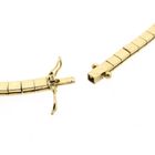 Image 5 of Golden omega link necklace with sapphires and diamonds; 0.34 ct.