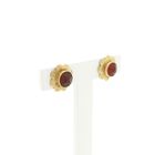 Image 3 of Gold stud earrings with carnelian | Vintage/antique