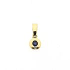 Image 1 of Minimalist Gold Pendant with Sapphire & Diamond | 0.005 ct.