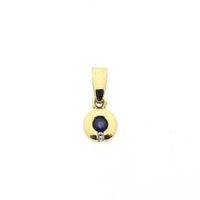 Minimalist Gold Pendant with Sapphire & Diamond | 0.005 ct.