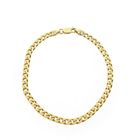 Afbeelding 3 van Gouden platte gourmetschakel armband | 21 cm