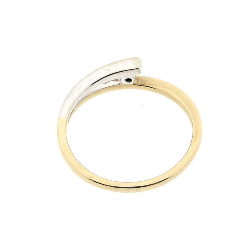 Image 7 of Two-tone gold ring with diamond; 0.07 ct.