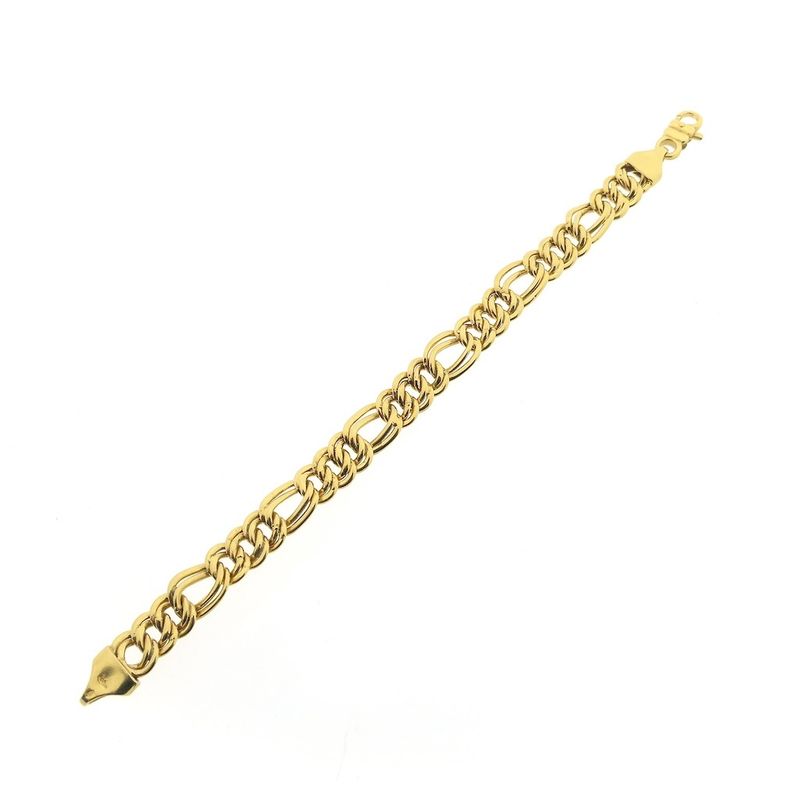 Image 7 of Gold flat Figaro/Prince of Wales bracelet