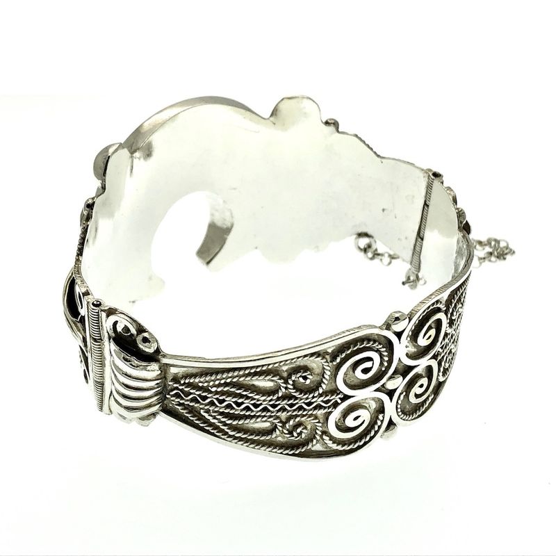 Image 3 of Silver wide bohemian bracelet | Ø 63 mm