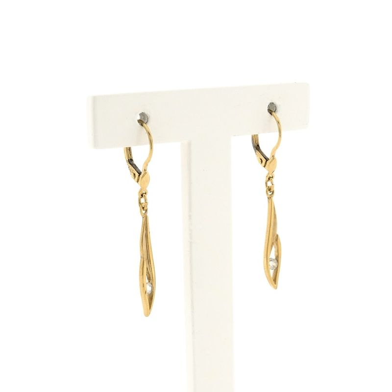 Image 4 of Gold stud earrings with zirconia