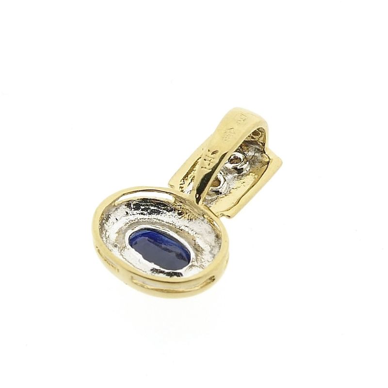 Image 5 of Two-tone gold pendant with sapphire and diamond | 0.01 ct.