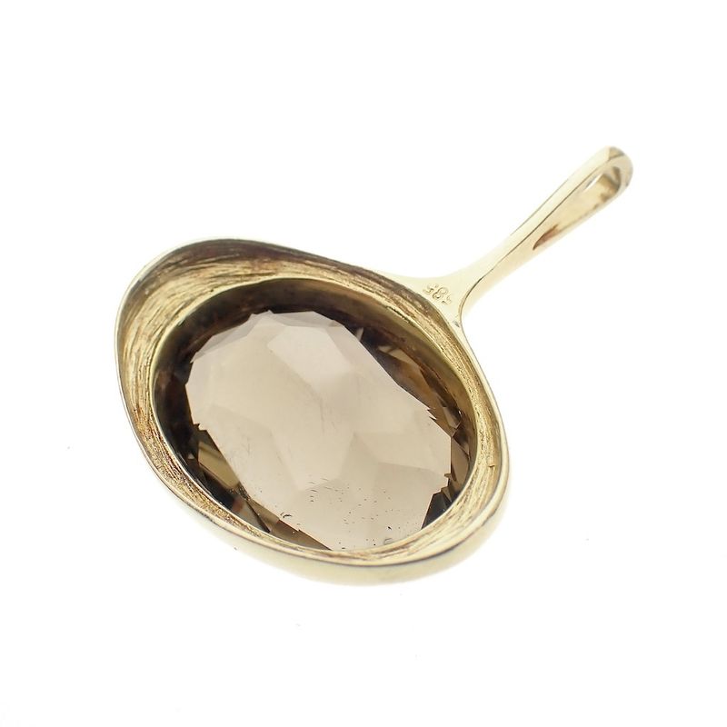 Image 5 of Gold design pendant with smoky quartz