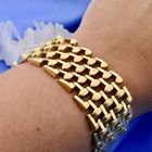 Image 8 of Gold Wide Bismarck Link Bracelet