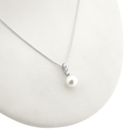 Image 4 of 18-karat white gold pendant with pearl and diamond | 0.18 ct.