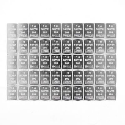 Image 1 of 50 x 1 gram silver bar; CombiBar 999 fine silver; Valcambi