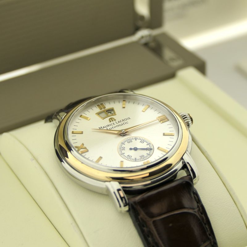 Image 17 of Maurice Lacroix Masterpiece 'Grand Guichet'; Automatic 18k gold/steel men's watch