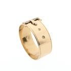 Image 3 of Gold belt ring with buckle and diamond | 0.02 ct.