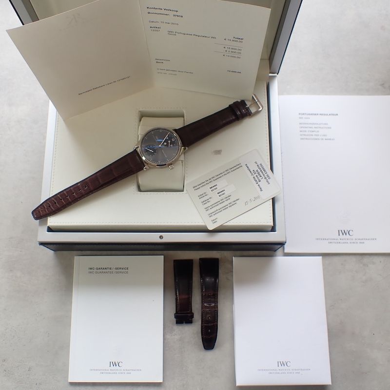 Image 17 of IWC Portuguese Regulator; 18k white gold men's watch