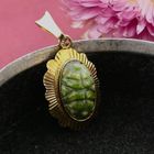 Image 2 of 14 Karat Gold Pendant with Nephrite Jade