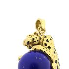 Image 4 of Gold pendant of a panther with Lapis Lazuli