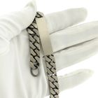 Image 9 of Silver robust gourmet link bracelet with engraving plate; Men | 21 cm