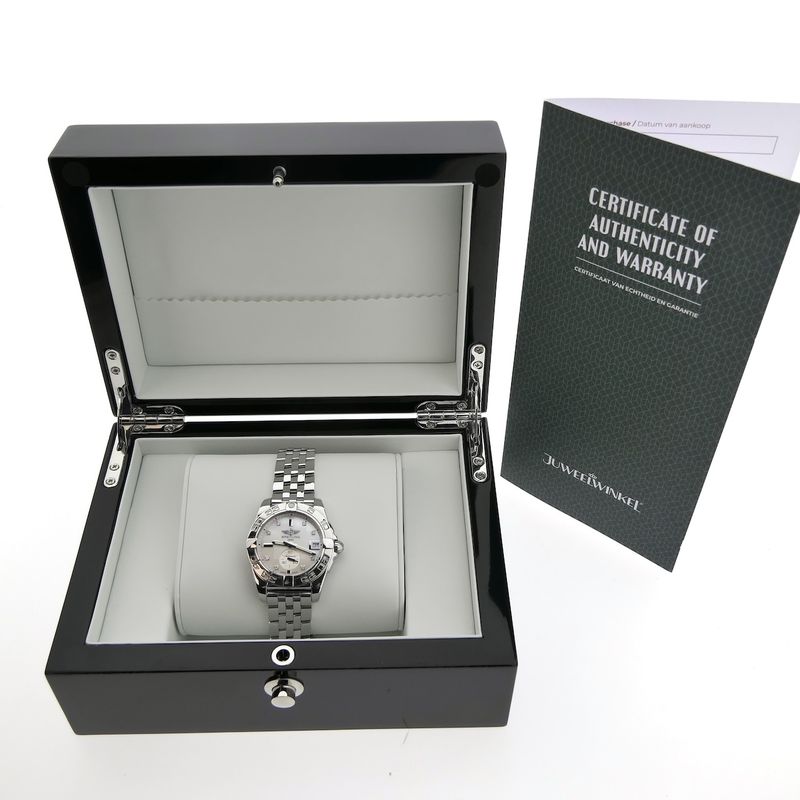 Image 4 of Breitling Galactic 36 A37330; Automatic watch with diamonds and mother-of-pearl dial