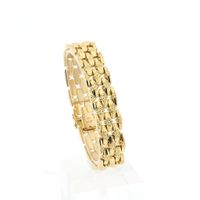 Gold link bracelet with pattern