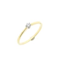 Gold solitaire ring with diamond | 0.07 ct.