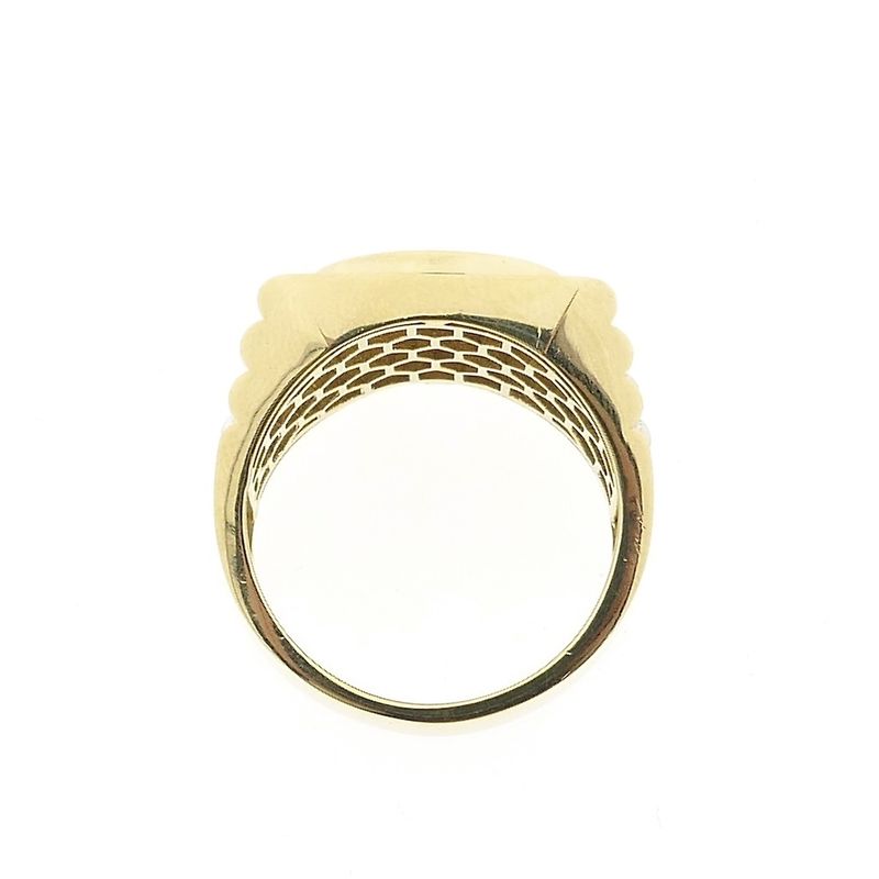 Image 5 of Two-tone gold Rolex presidential band ring with zirconia; Men's