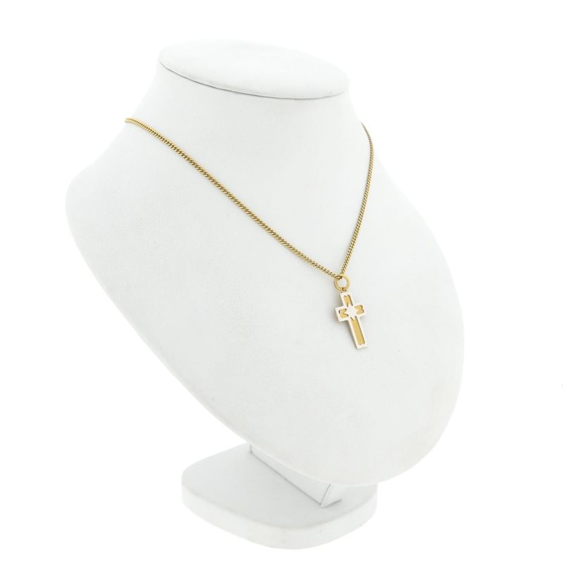 Image 4 of Two-tone gold pendant of a cross