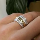 Image 7 of Two-tone gold ring with diamonds; approx. 0.44 ct.