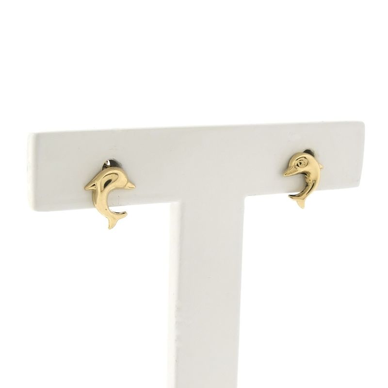 Image 3 of Golden dolphin stud earrings