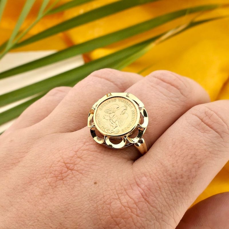 Image 4 of Golden Dos Pesos Ring 1945 (Mexico)