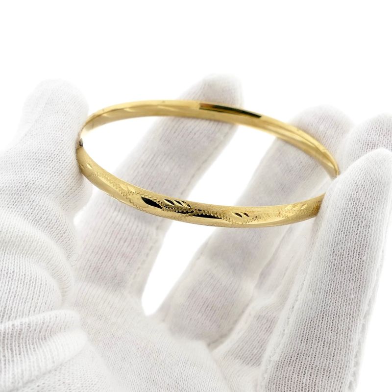Image 11 of Golden Slave Bracelet with Engravings; Size M