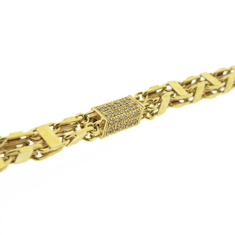 Image 5 of Long gold men's necklace with zirconia; Magnum chain