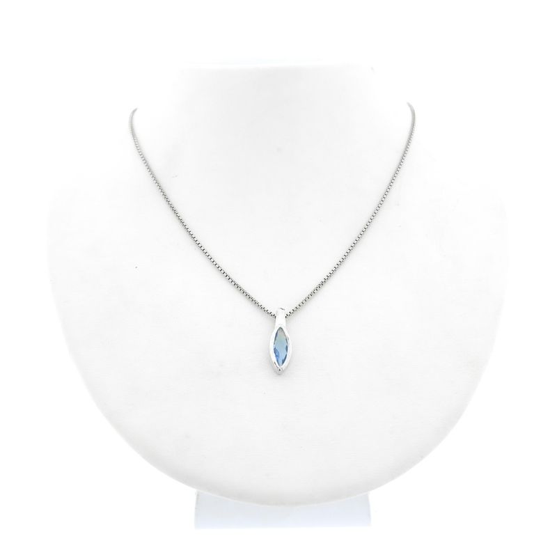 Image 3 of Silver pendant with light blue zirconia