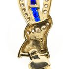 Image 10 of Gold flat gourmet link necklace with synthetic sapphire and zirconia