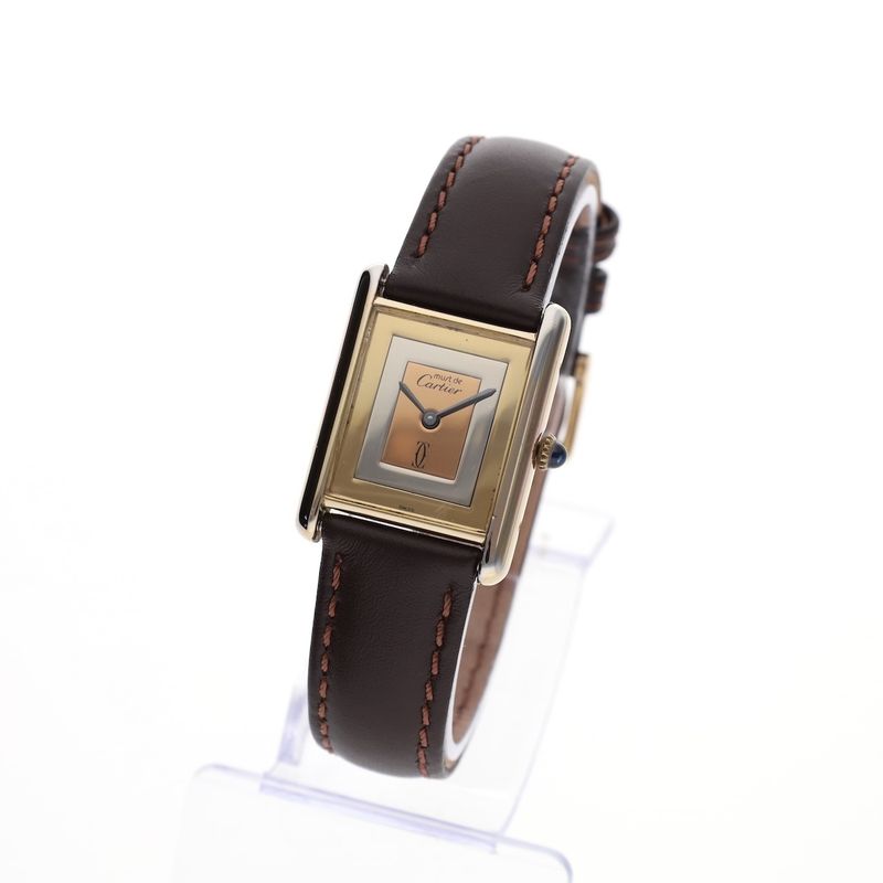 Image 11 of Cartier Tank Vermeil 'Trinity' 6165; Vintage mechanical women's watch