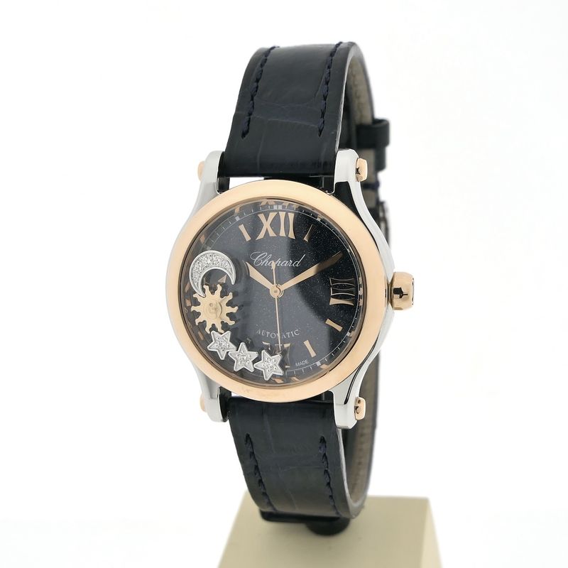 Image 1 of Chopard Happy Sport 'Stars' Automatic 278573; 18k gold/steel women's watch with diamonds