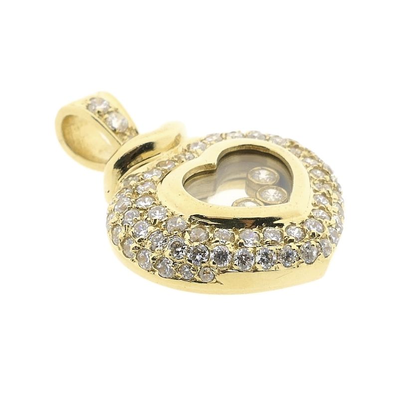 Image 8 of Gold heart pendant with zirconia