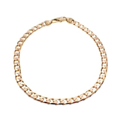 9 carat two-tone gourmet link bracelet; 23 cm Image 1 of 9 carat two-tone gourmet link bracelet; 23 cm