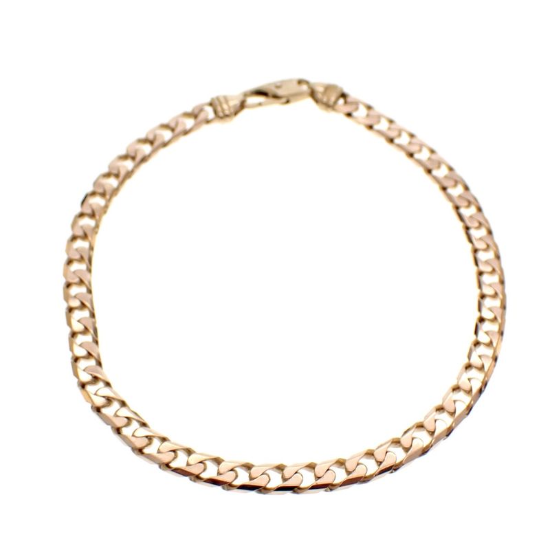 Image 1 of 9 carat two-tone gourmet link bracelet; 23 cm
