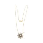 Image 11 of Gold anchor link necklace with fixed pendant; Starlight with zirconia