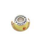 Image 1 of Pandora charm; Silver; Yellow/Orange Polka Dots