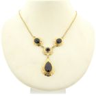 Image 1 of Antique gold necklace with garnet stones | 45.5 cm