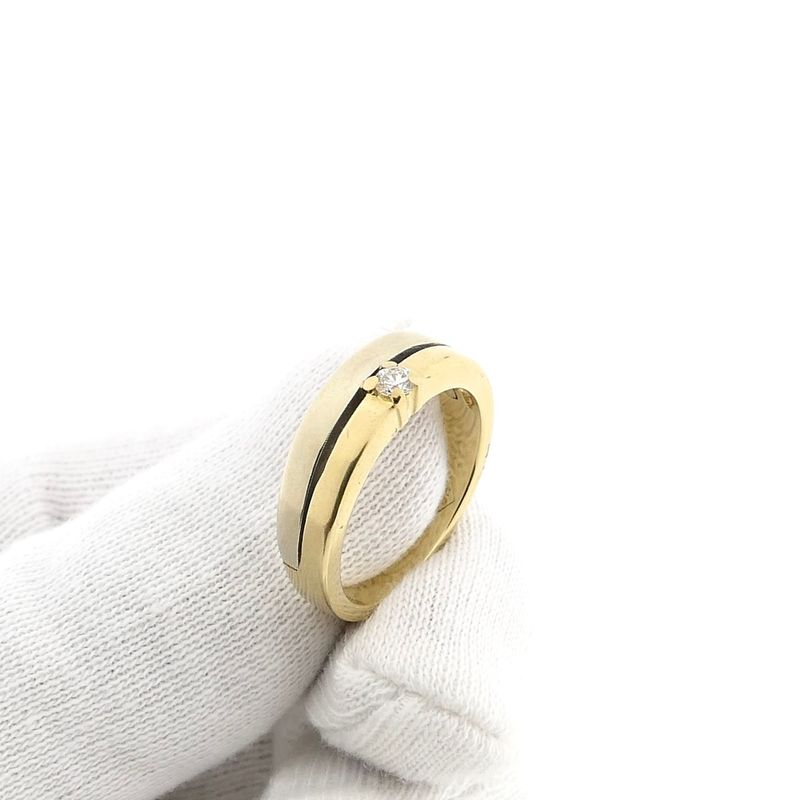 Image 9 of Bicolor Gold Ring with Diamond; 0.11 ct.