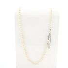 Image 1 of Pearl necklace with white gold clasp and diamonds; 0.01 ct.