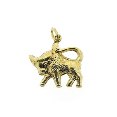Image 1 of Gold pendant of a bull