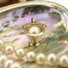 Image 7 of Gold bucket pendant with artificial pearl
