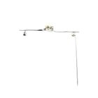 Image 5 of Narrow white gold brooch with pearl and diamonds; 0.06 ct.