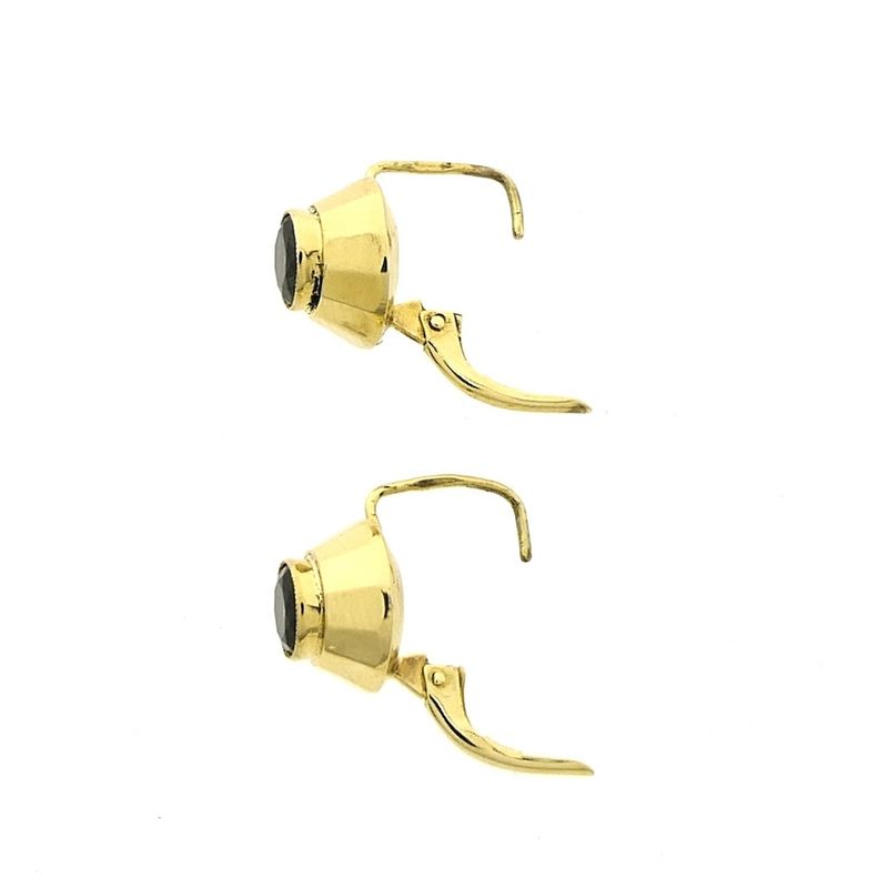 Image 7 of Gold stud earrings with green tourmaline